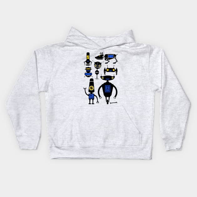 Lots of Robots! Kids Hoodie by Kfirwz